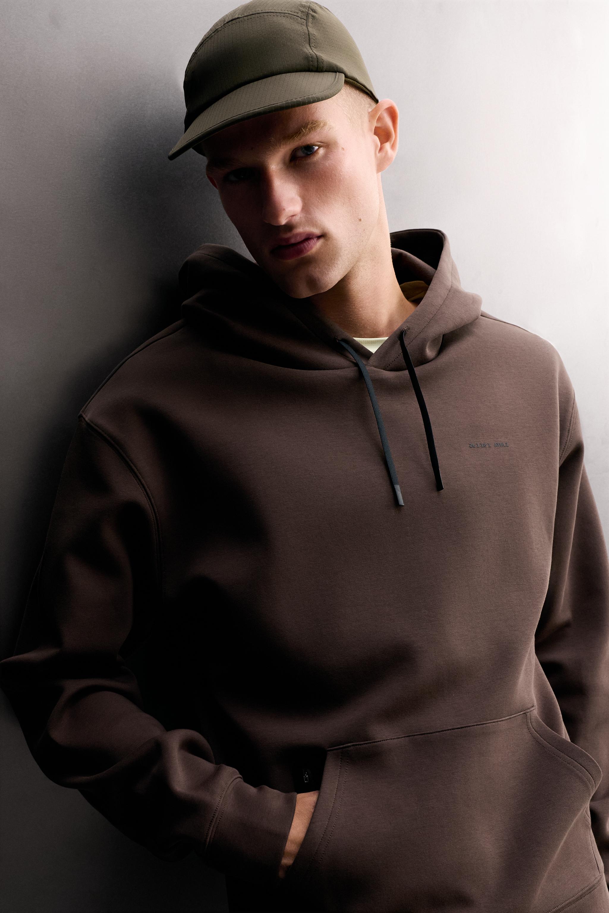 TECHNICAL HOODIE — Brown