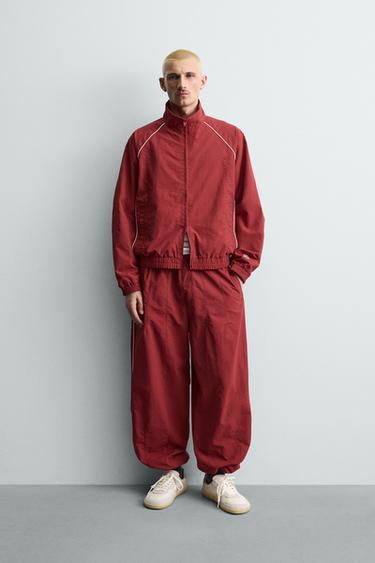 CONTRAST TECHNICAL JACKET - Red by Zara