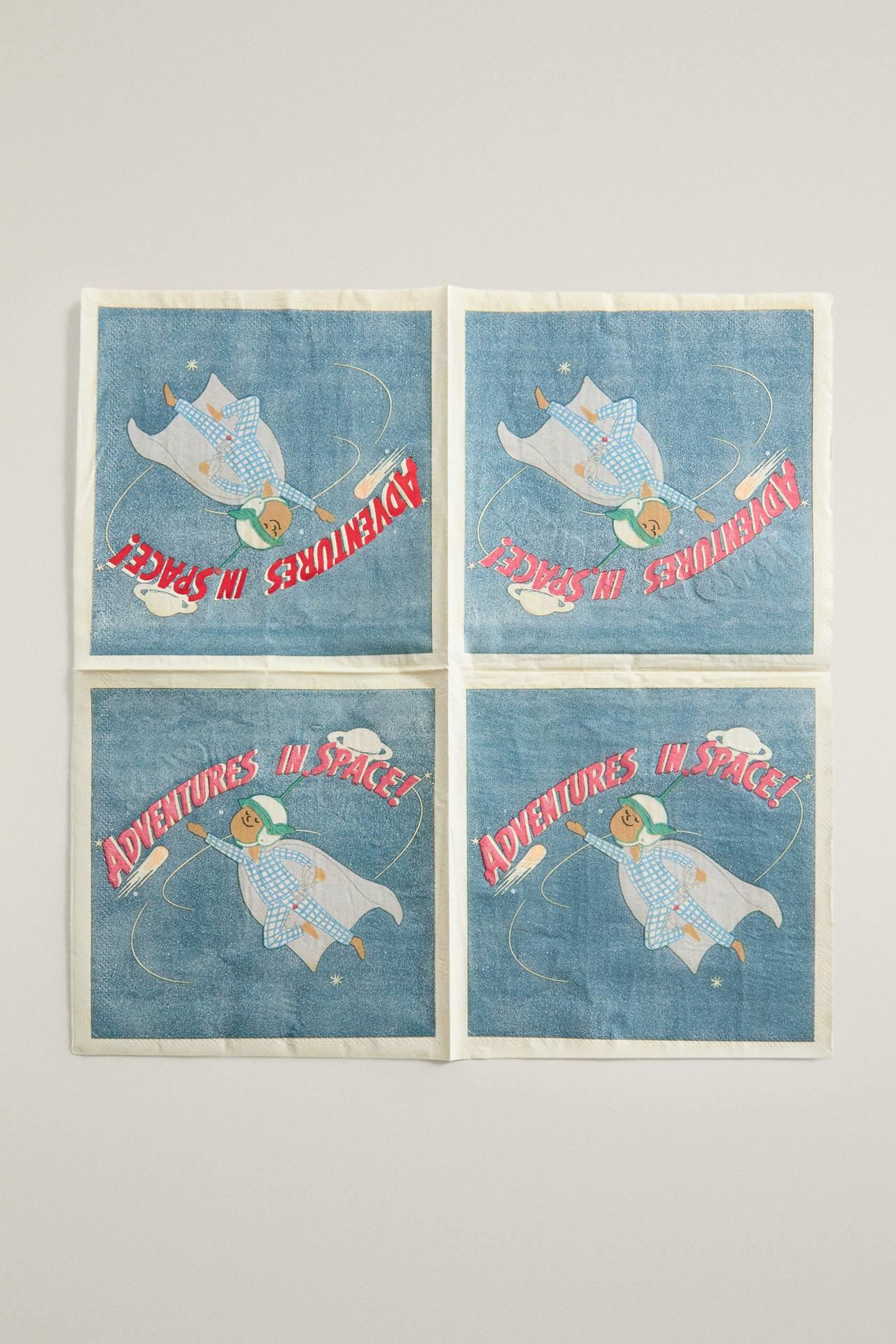 KIDS' SPACE PAPER NAPKINS — Multicolored