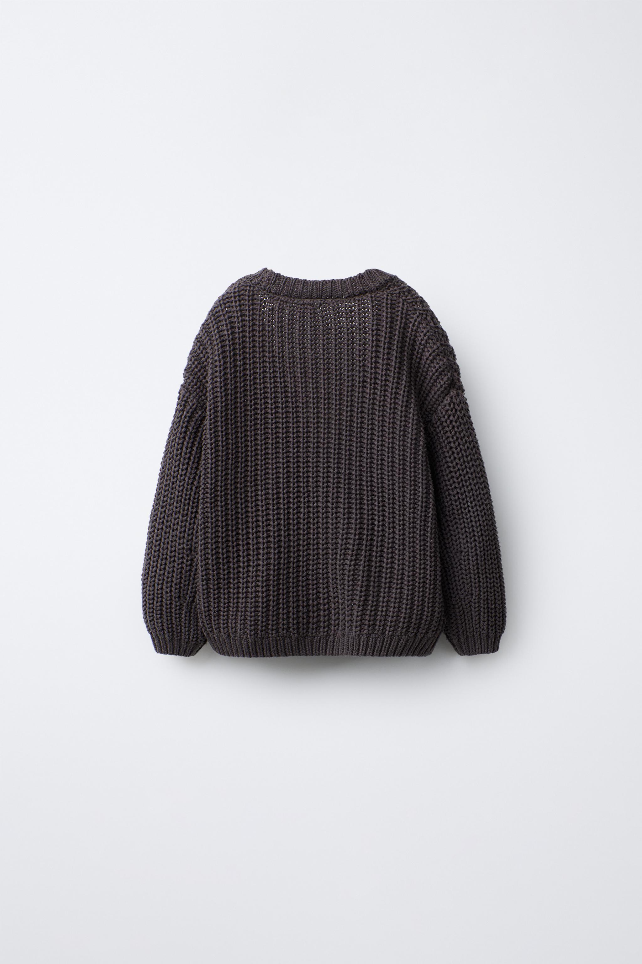 ZARA ニットガウン ZARA BROWN TWEED GOLD BUTTON TEXTURED WAFFLE KNIT BOXY SHORT
