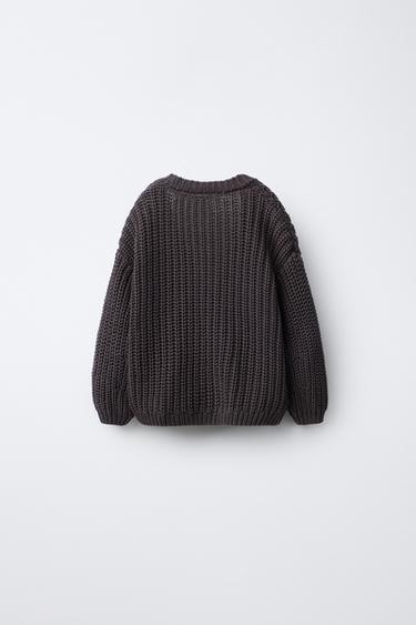 CHUNKY KNIT CARDIGAN - Grey by Zara