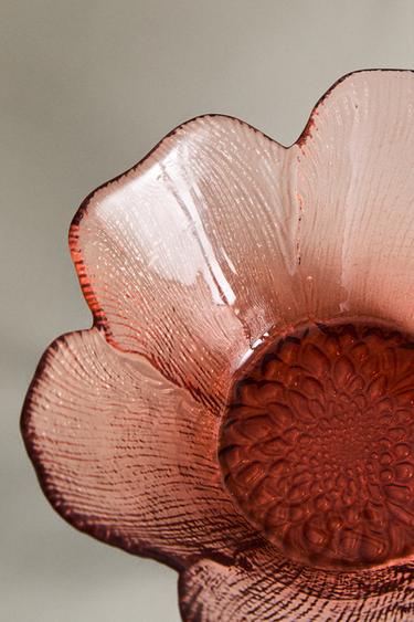 BOL VERRE RECYCLABLE RELIEF FLEUR - Rose de Zara - Image 4