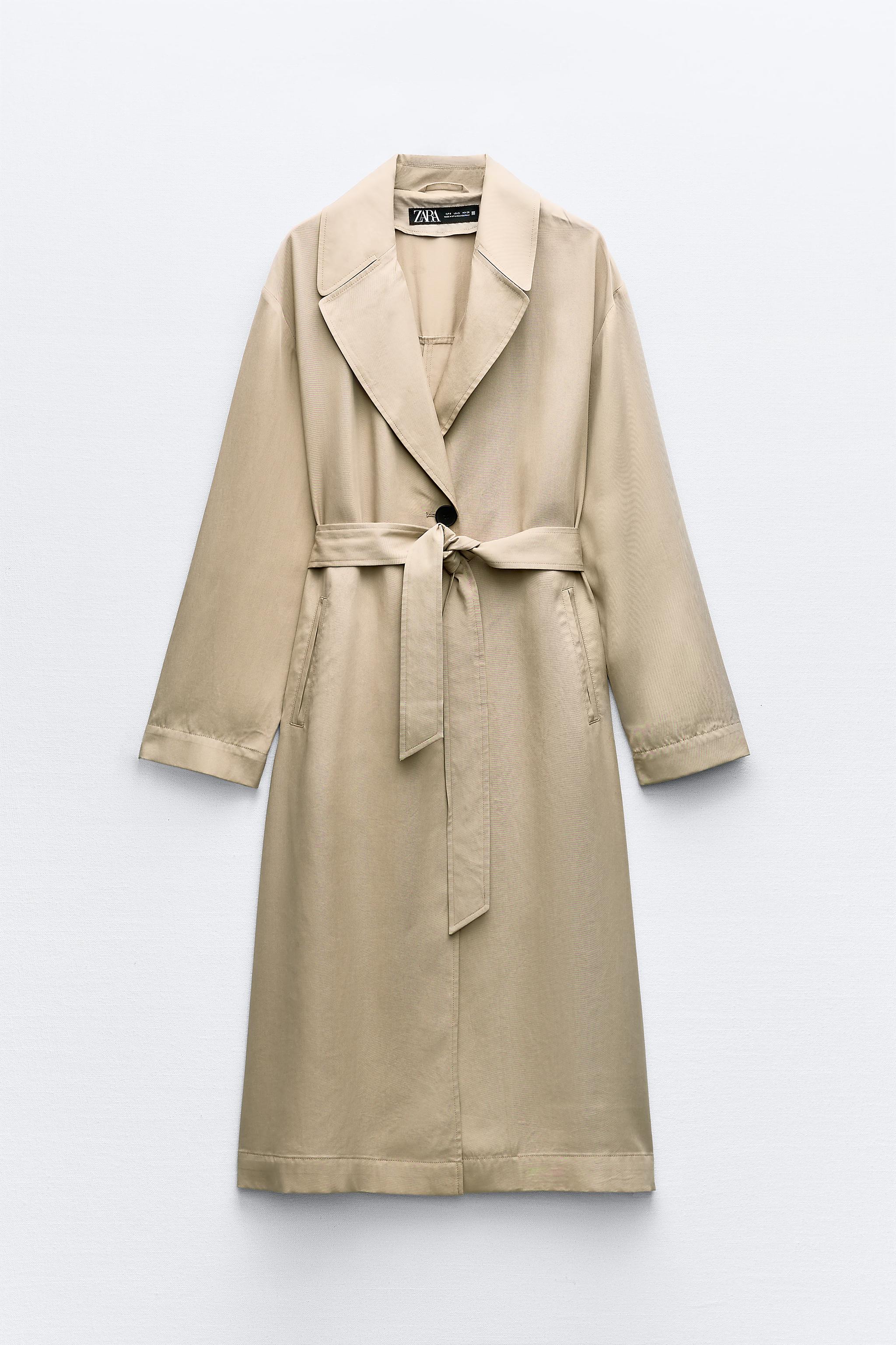 Zara coat with cheap pockets and belt