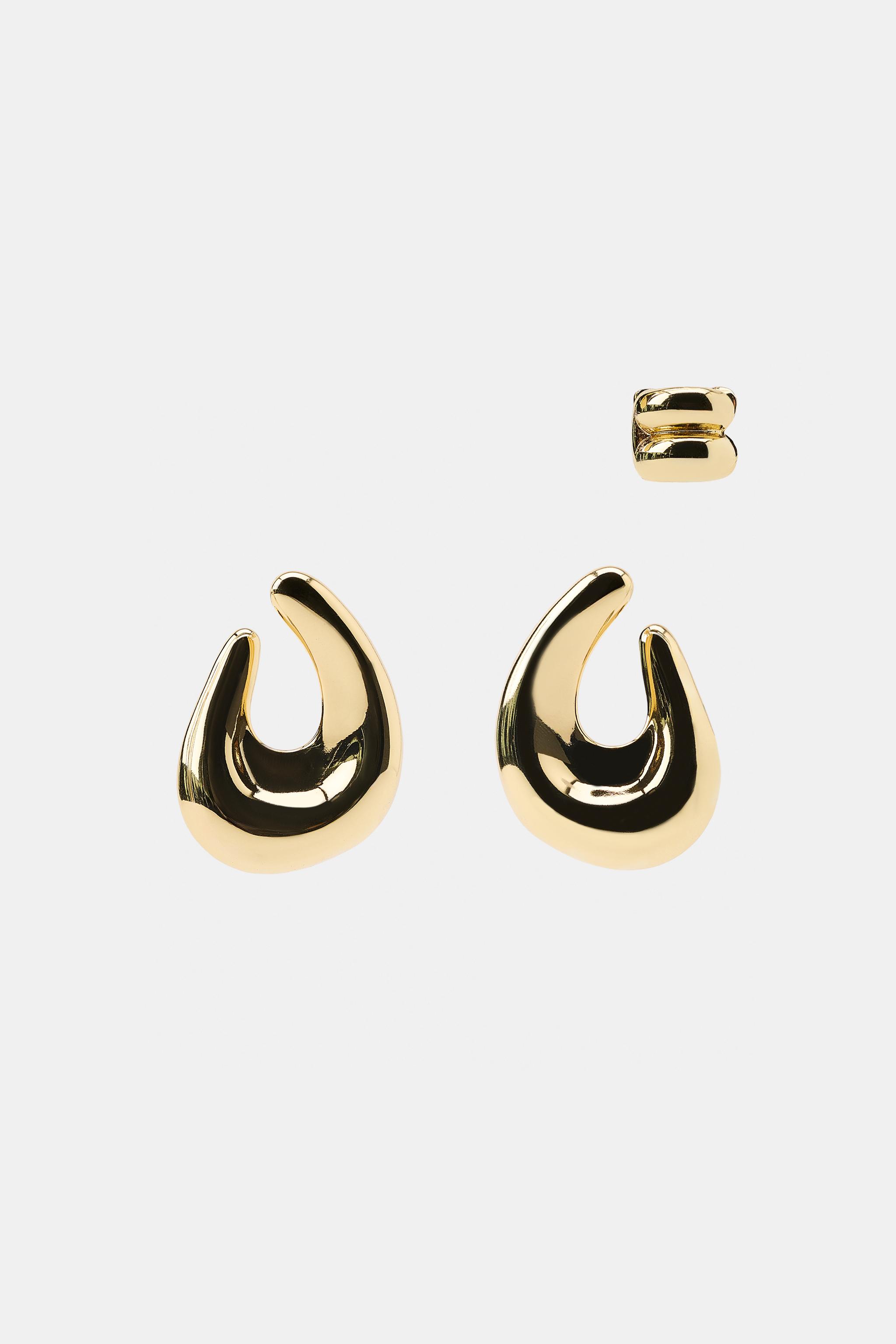 Женские аксессуары Zara PACK OF OPEN HOOP EARCUFF EARRINGS — фото 2