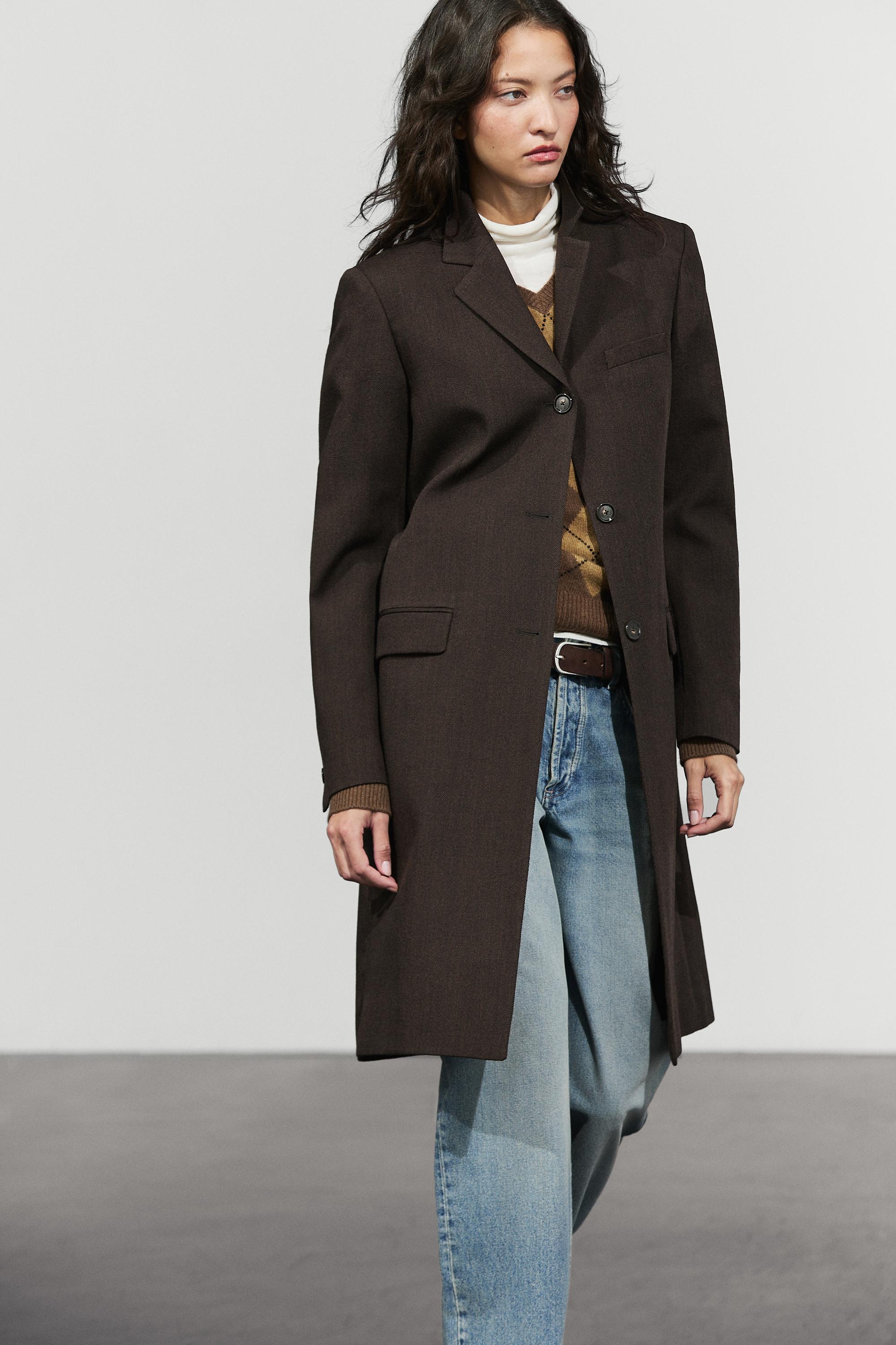 Manteau long 100 % laine