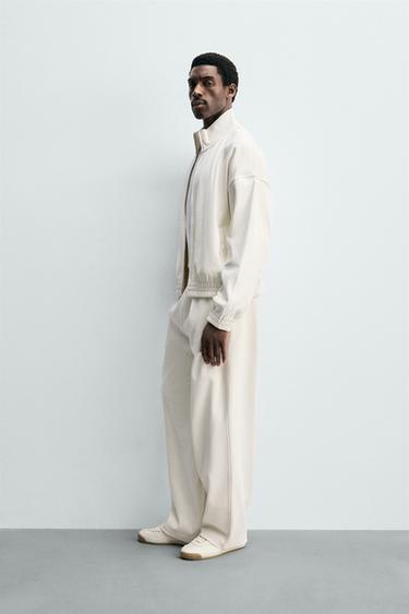 SWEAT INTERLOCK ZIPPÉ - Écru de Zara - Image 3