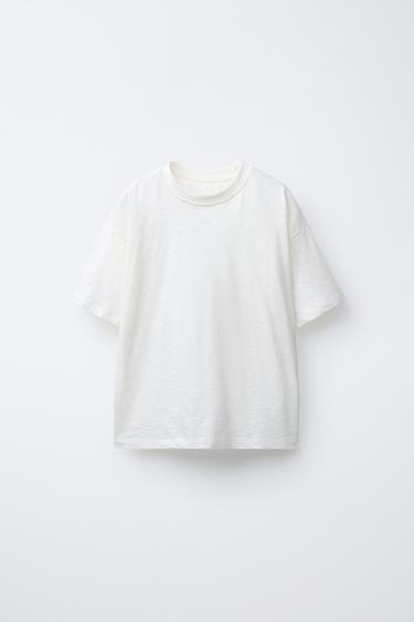 Zara PLAIN T-SHIRT - Oyster-white