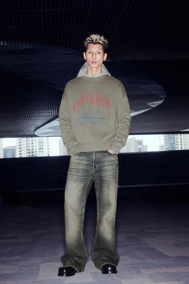 WASHED PRINT SWEATER - Grey by Zara