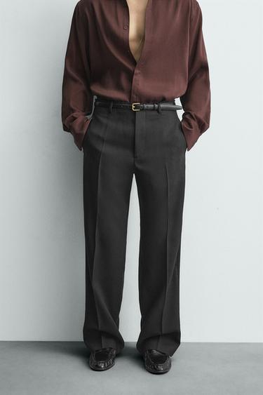 LIMITED EDITION WOOL TUXEDO TROUSERS - Black by Zara