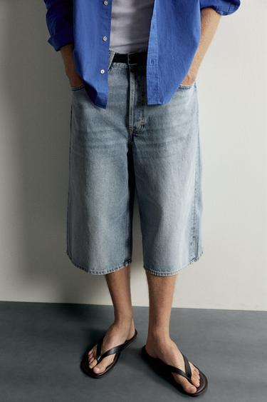 'BAGGY FIT' DŽINSA 'JORTS' ŠORTI - Light blue no Zara