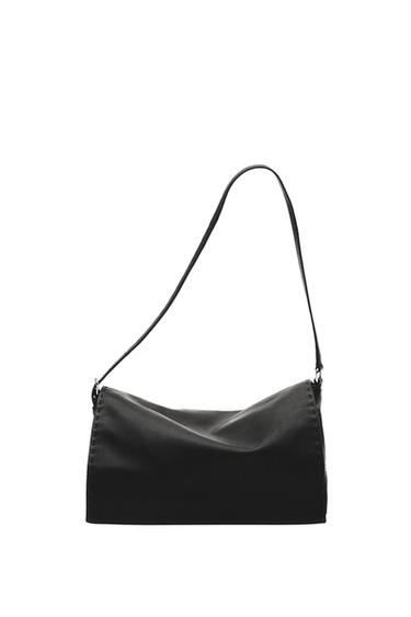 Bolso bandolera detalle pespunte piel napa - Negro de Zara