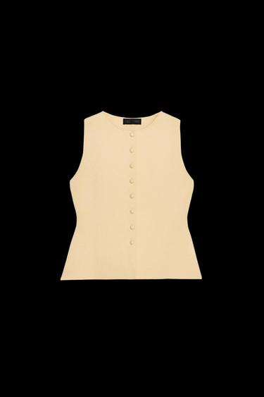 CHALECO PUNTO BOTONES - Mantequilla de Zara - Imagen 0