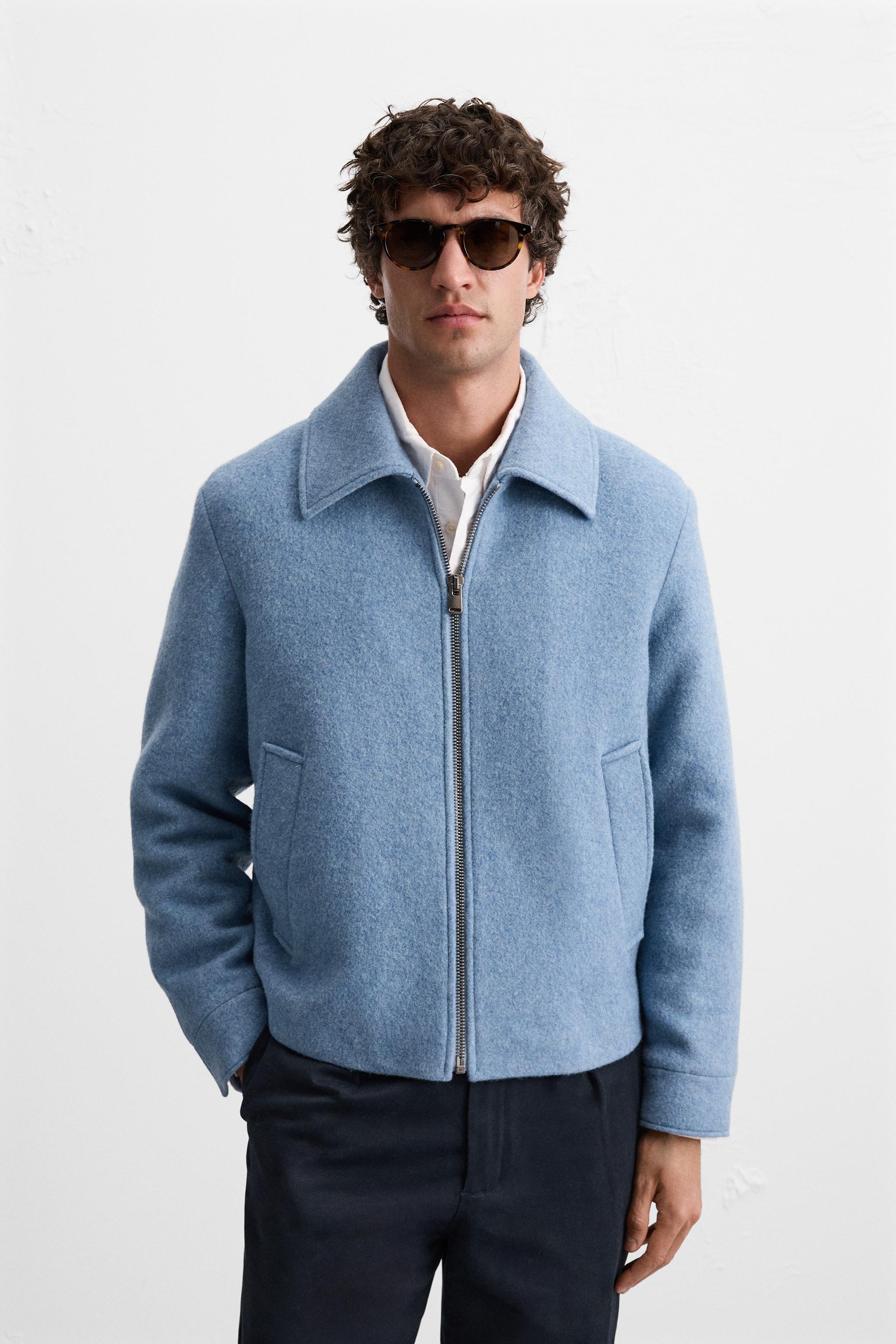 ジッパー シャツジャケット - ミディアムブルー | ZARA Japan / 日本
