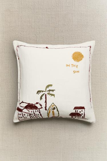 EMBROIDERED COAST CUSHION COVER - Light beige by Zara - Image 5