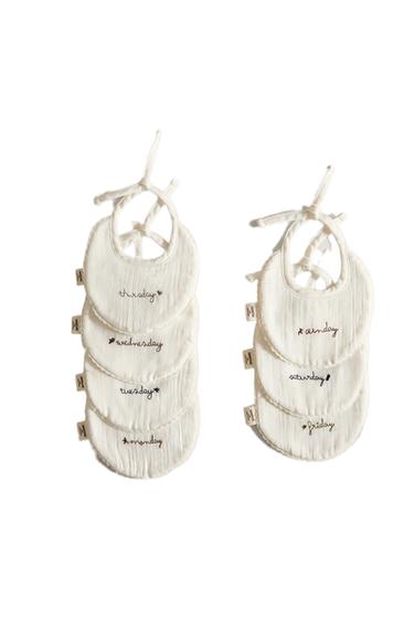 WEEKLY BABY BIB (PACK OF 7) - Oyster-white by Zara