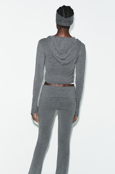 CROPPED SEAMLESS SWEATSHIRT - Grey marl by Zara - Image 4