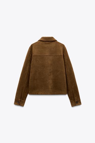 VESTE EFFET DAIM - Marron tabac de Zara - Image 2