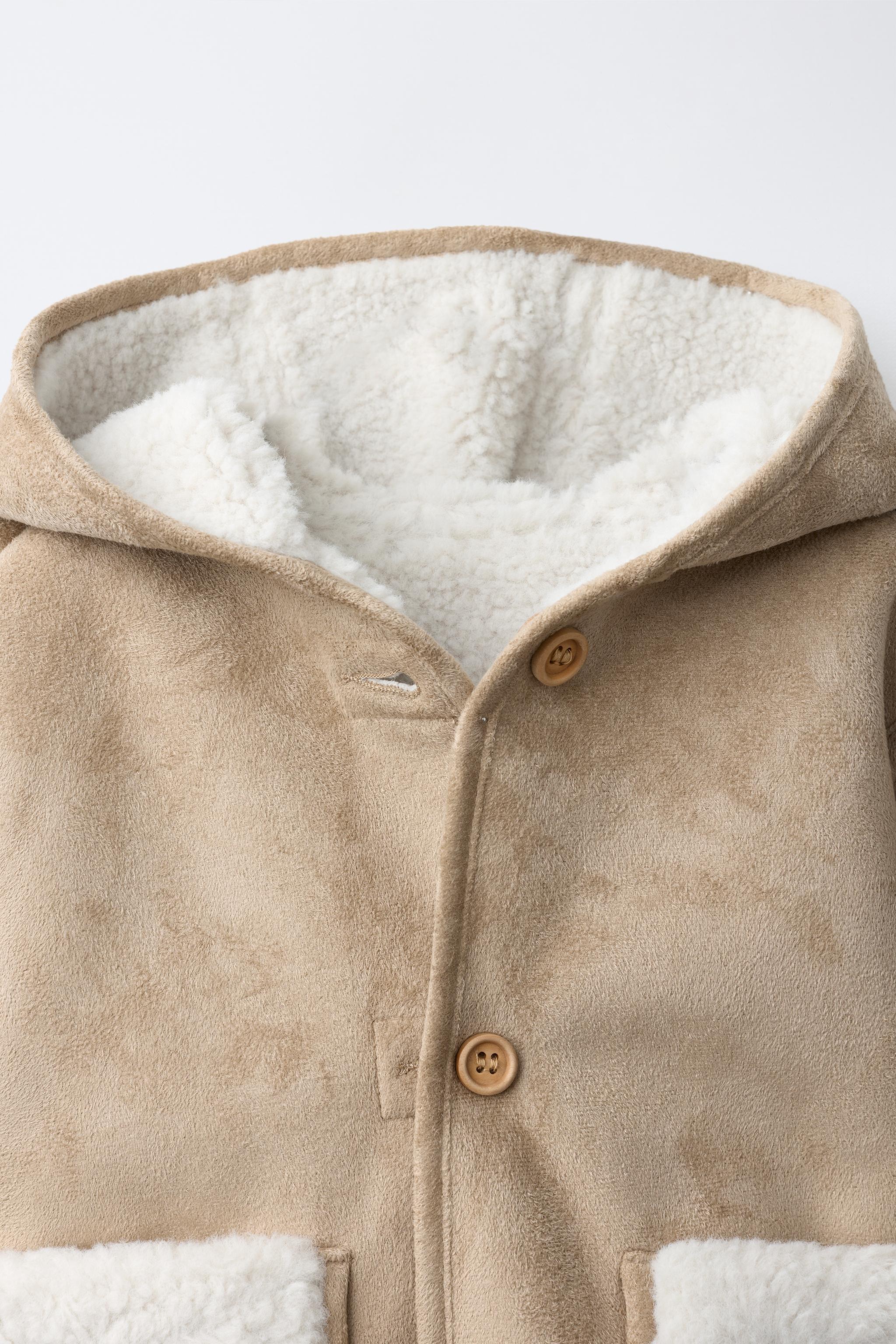 REVERSIBLE FAUX SHEARLING HOODIE JACKET