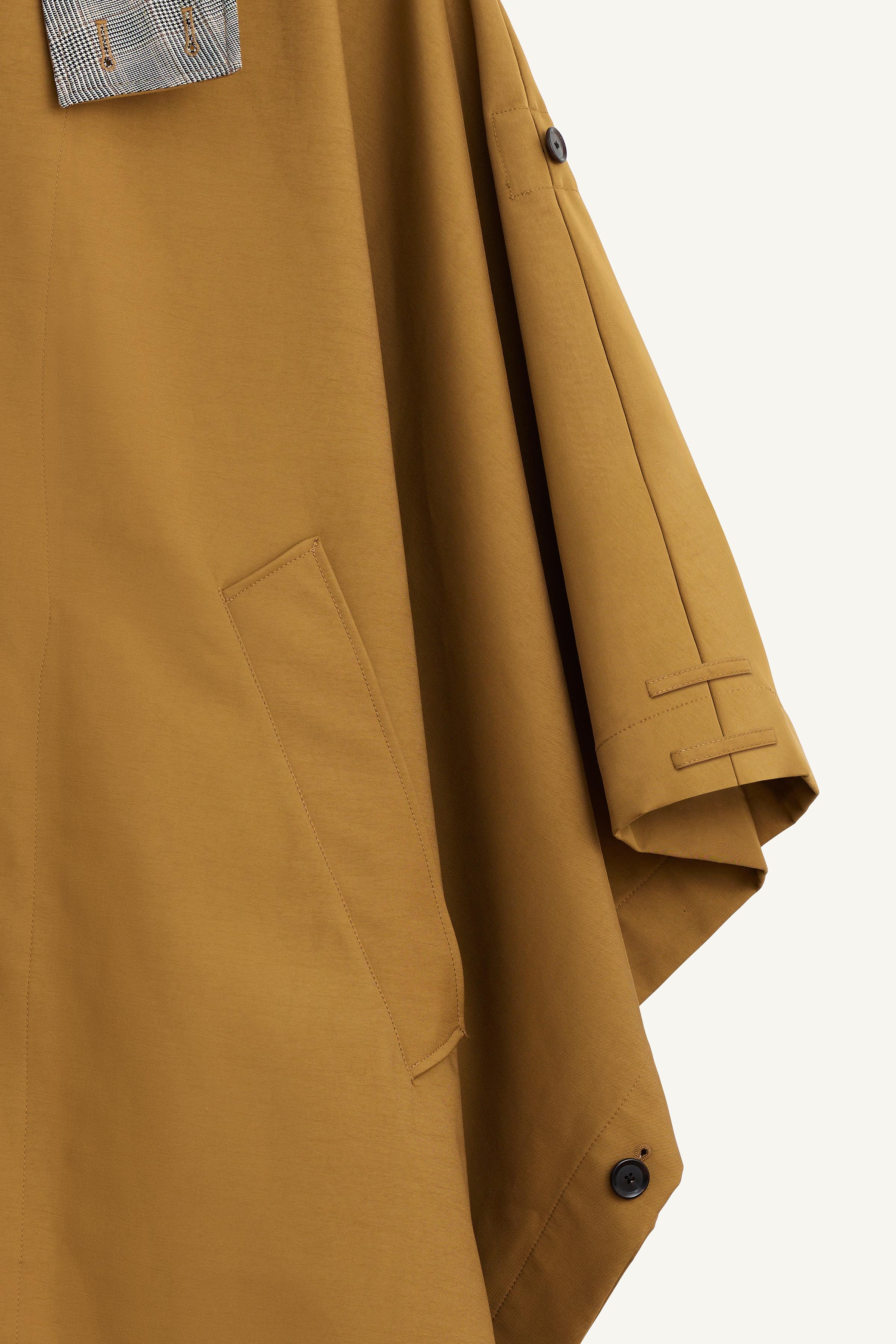 CONTRAST PLAID WATER REPELLENT PONCHO LIMITED EDITION