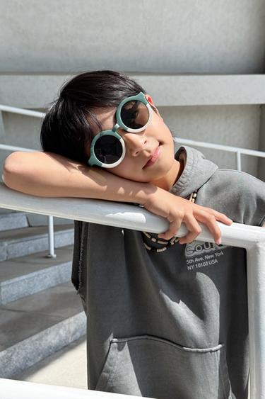 ROUND SUNGLASSES - Green / Ecru by Zara