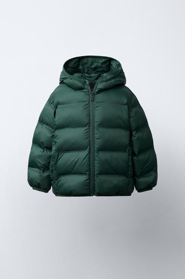 ULTRALEICHTE STEPPJACKE MIT KAPUZE - Grün von Zara