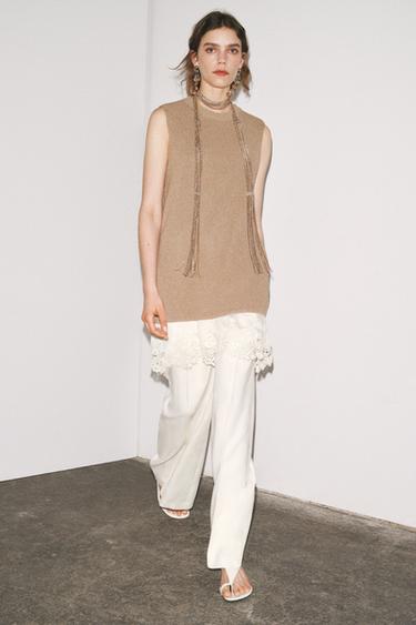 CONTRAST KNIT DRESS - Sand by Zara - Image 0