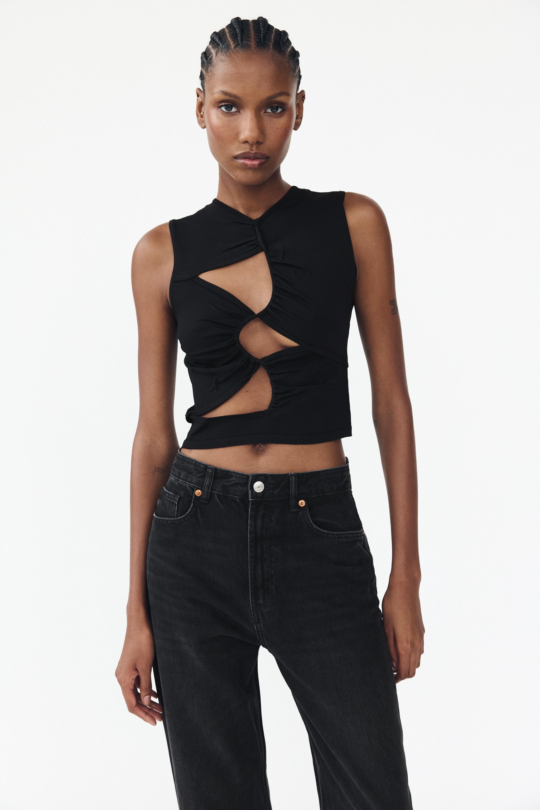 Crop top with cut out hotsell