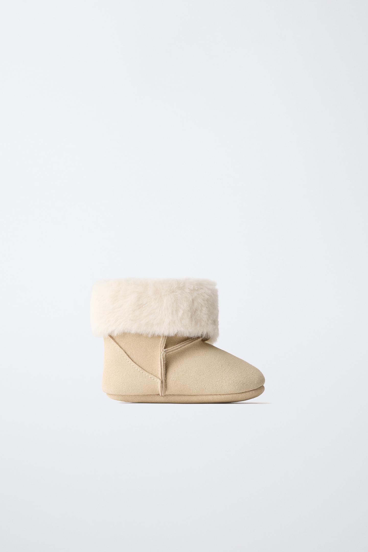 Детские ботинки Zara Fur-Lined Leather, цвет: Коричневый — фото 1