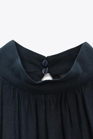 COMBINAISON LONGUE AVEC LIN - Bleu / Blanc de Zara - Image 9