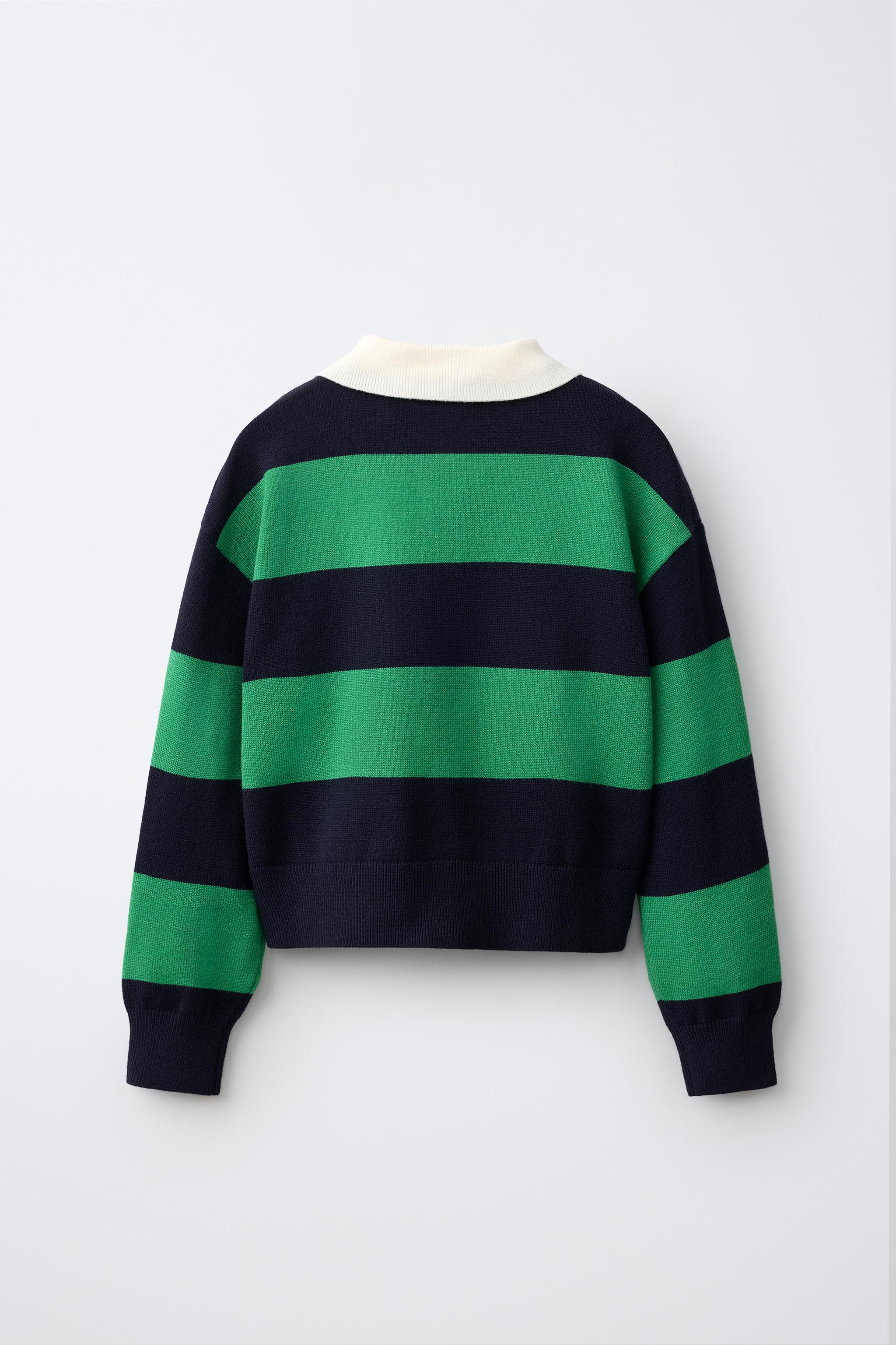 Детские свитеры Zara STRIPED POLO JUMPER — фото 3