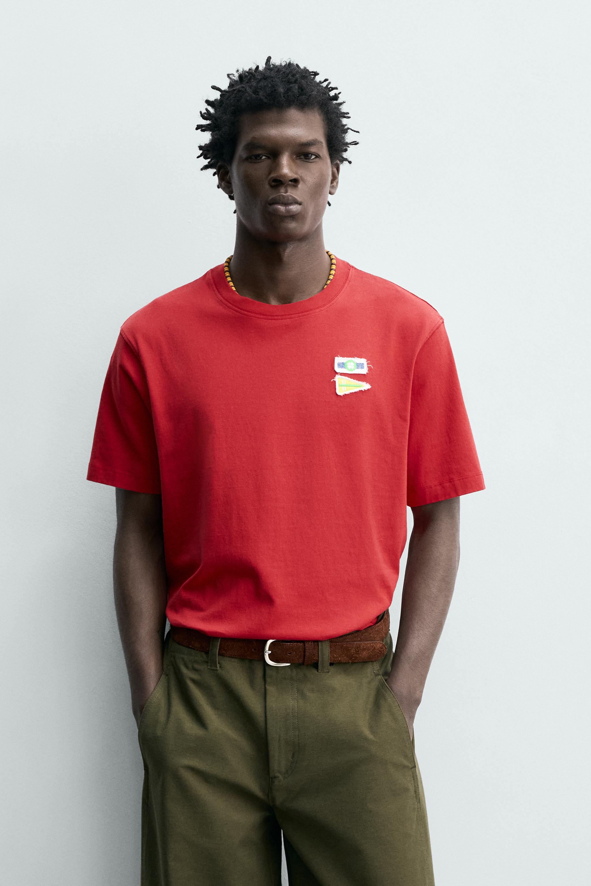 NAUTICAL PATCH T-SHIRT - Dark red | ZARA United States