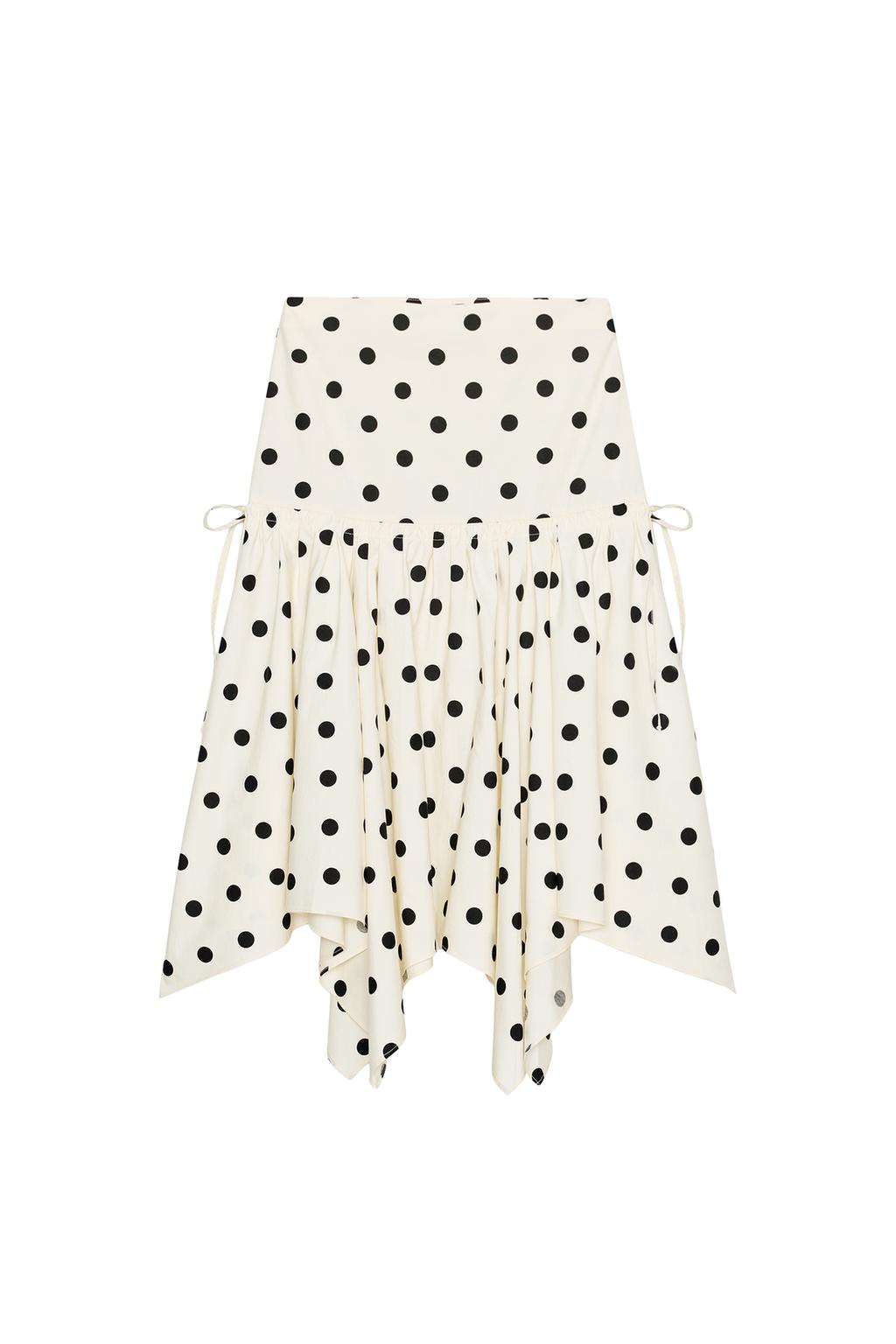 ASYMMETRIC POLKA DOT MIDI SKIRT - image 3