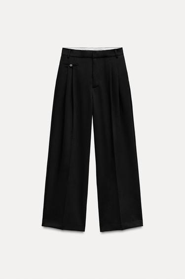 PLEATED TROUSERS WITH POCKETS - Black by Zara