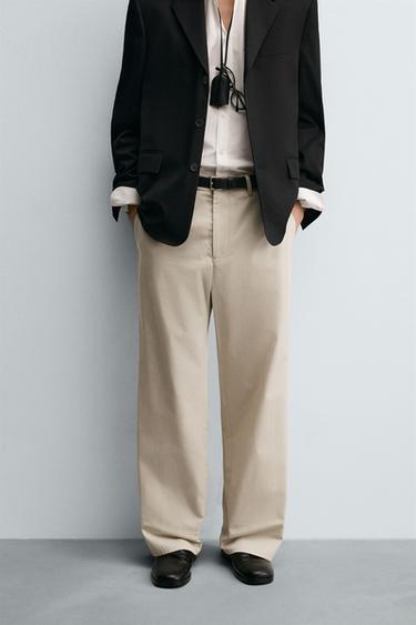STRAIGHT FIT TROUSERS LIMITED EDITION - Oyster-white by Zara - Image 1