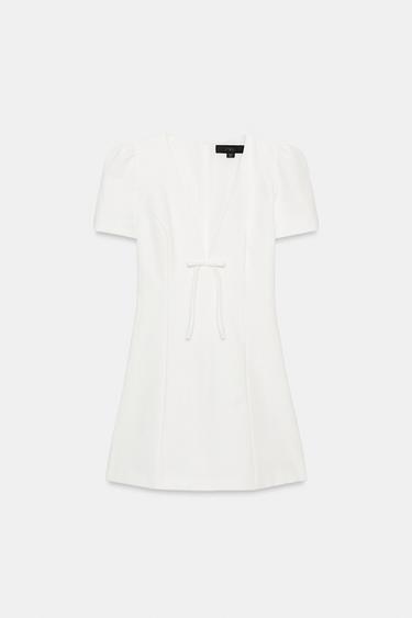 MINI BOW DRESS - White by Zara
