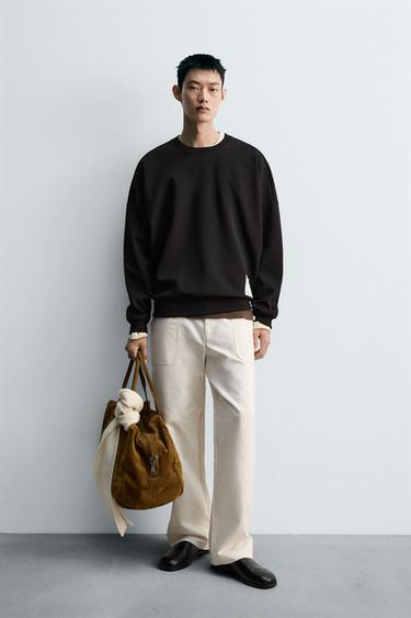 INTERLOCK LABEL SWEATSHIRT - Black by Zara