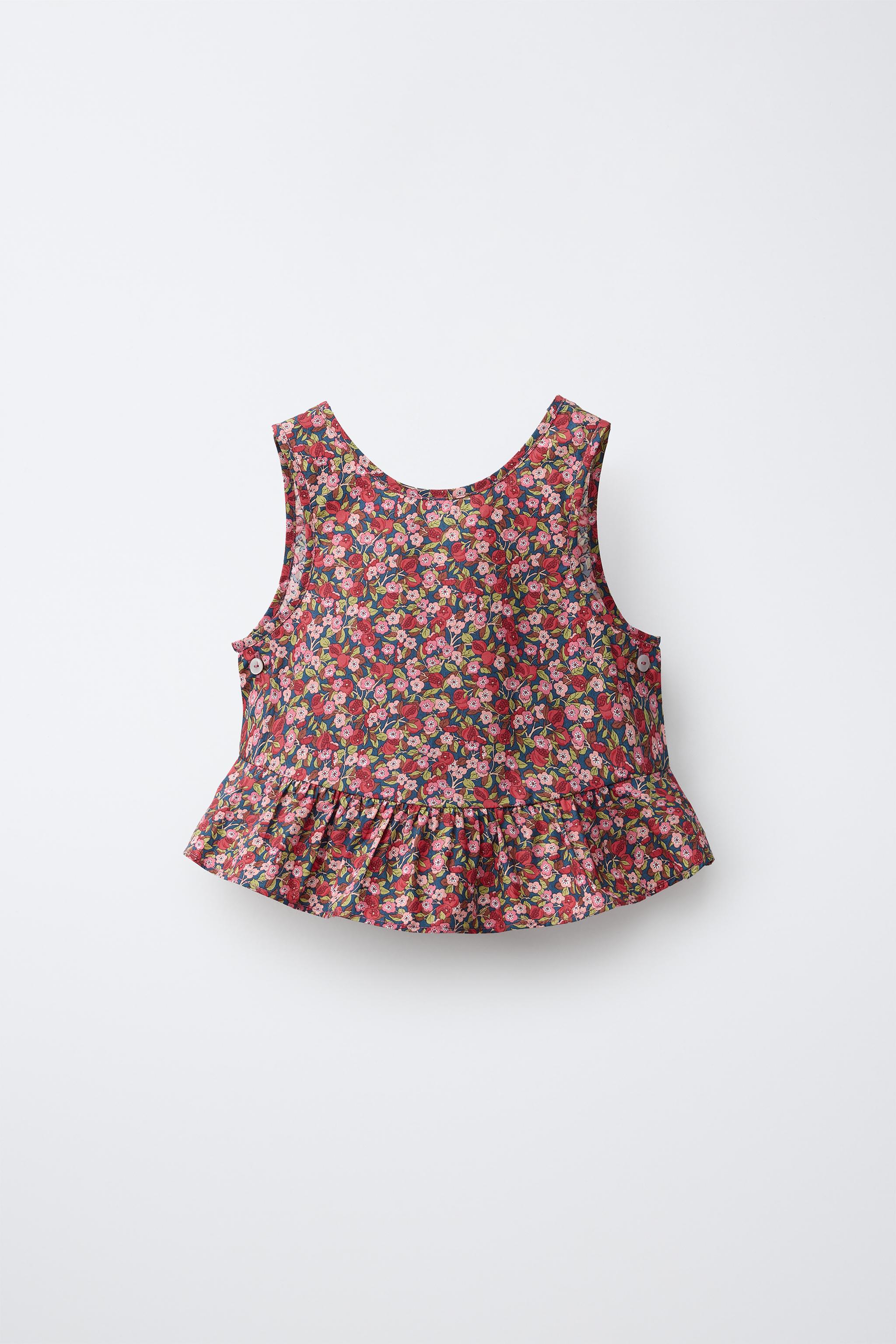 Zara FLORAL PRINT LIBERTY FABRIC TOP