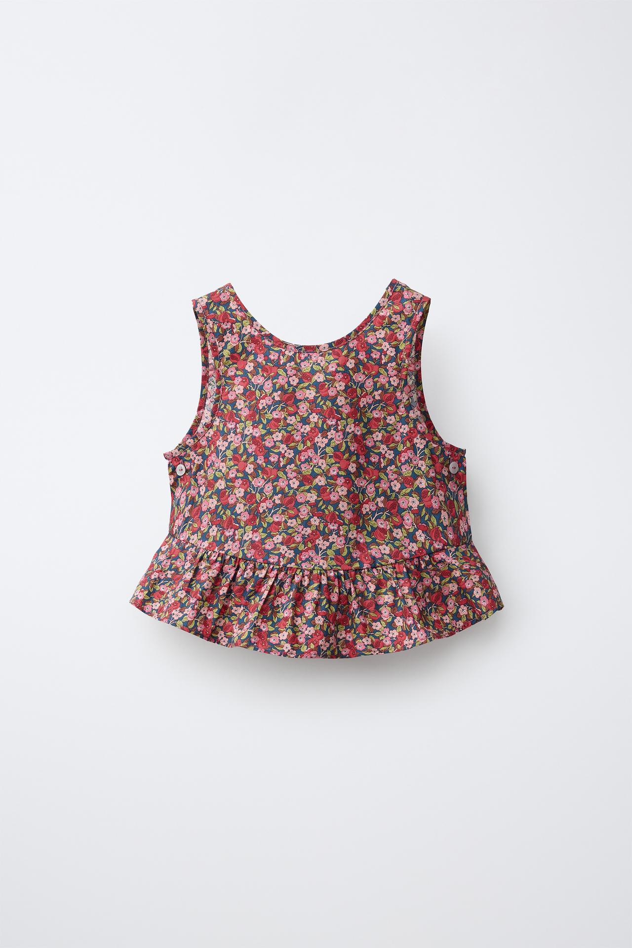 FLORAL PRINT LIBERTY FABRIC TOP — Pink