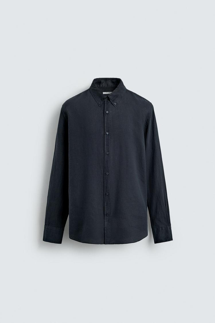 ZARA 100% LINEN REGULAR FIT SHIRT