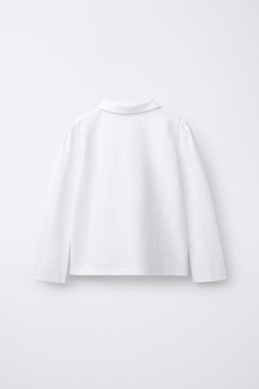 PIQUÉ POLO SHIRT WITH PETER PAN COLLAR - White by Zara