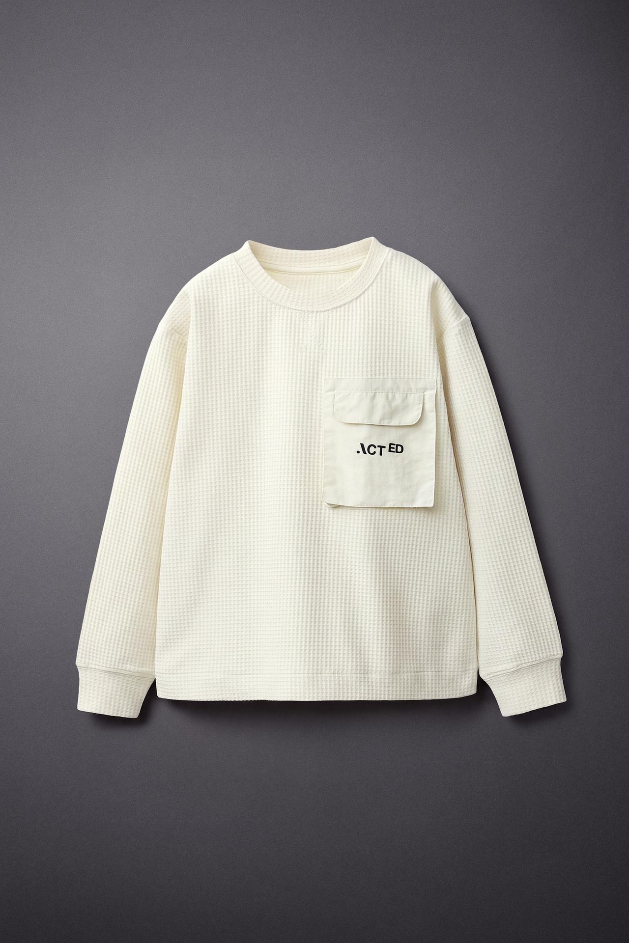 WAFFLE POCKET T-SHIRT — Ecru