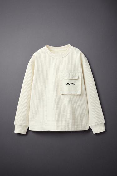 WAFFLE POCKET T-SHIRT — Ecru 1