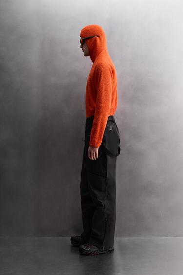 SWEAT POLAIRE SKI TEXTURÉ À CAPUCHE - Orange de Zara - Image 3