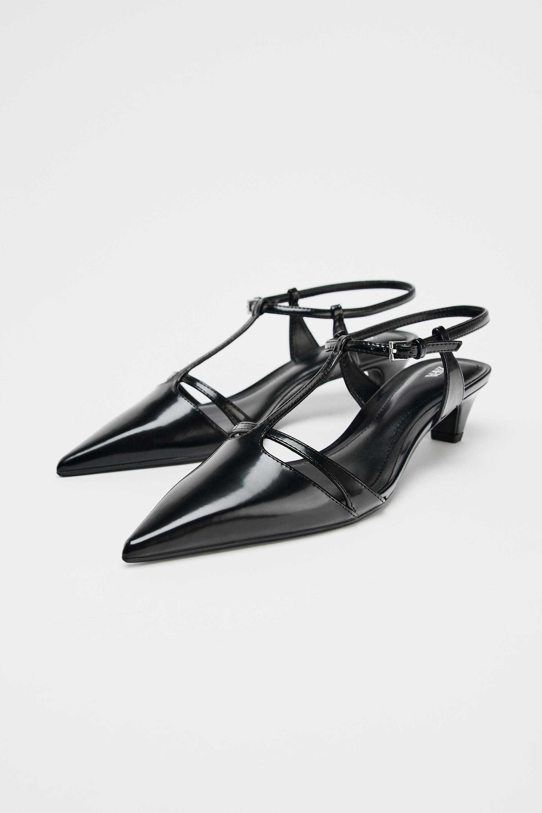 【ZARA】キトンヒール スリングバック シューズ ZARA】キトンヒール スリングバック シューズ キトンヒール