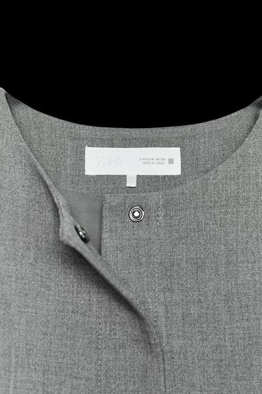 Zara CROPPED VEST WITH HIDDEN BUTTONS - Gray