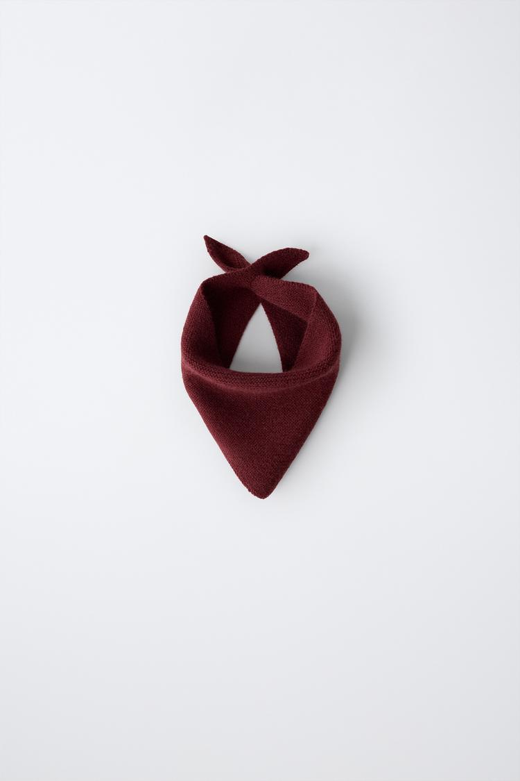 PLAIN KNIT BANDANA — Maroon