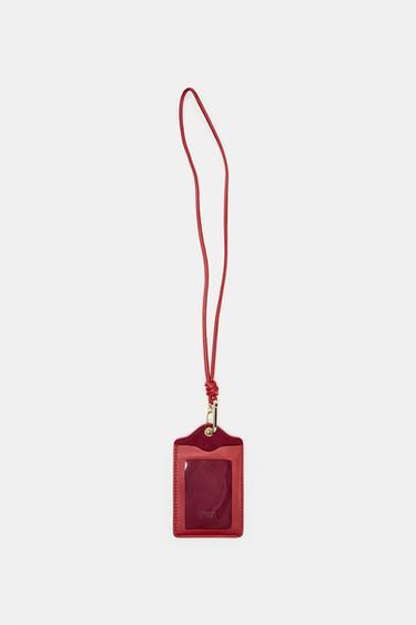PORTATARJETAS PIEL - Rojo de Zara