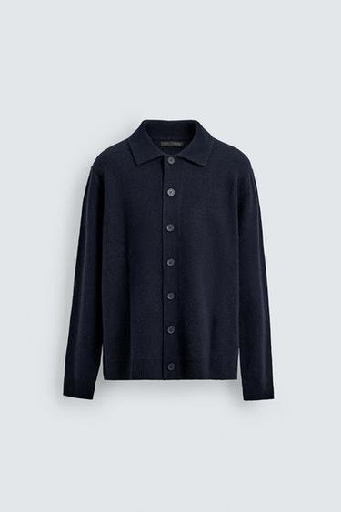 100% WOOL CARDIGAN - Navy blue by Zara
