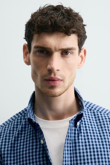 CHEMISE REGULAR FIT EN COTON - Bleu / Bleu marine de Zara - Image 5