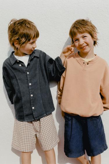 Zara ZARA TIMELESS - JEDNOBOJNA SPORTSKA MAJICA – svijetlonarančasta